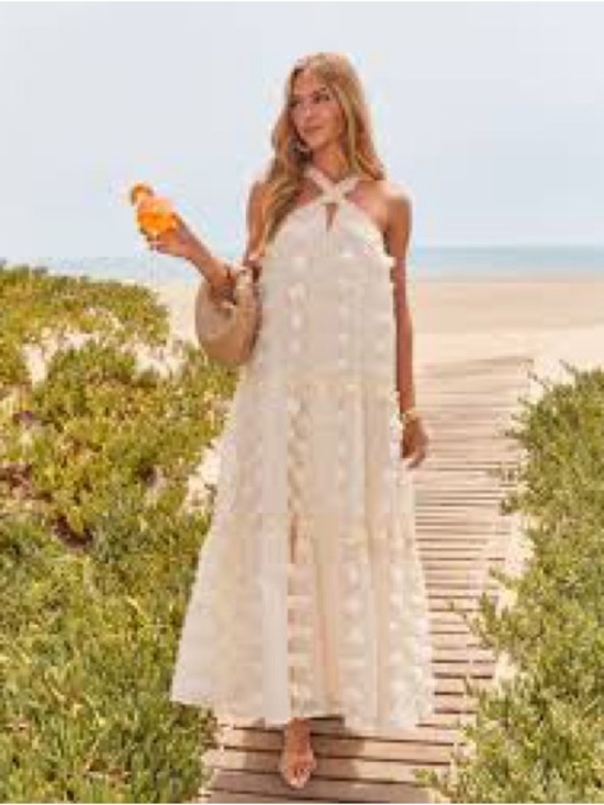 Vici Dresses & Skirts - Women's Cream Halter Maxi Dress - Beach-Ready Summer Style
